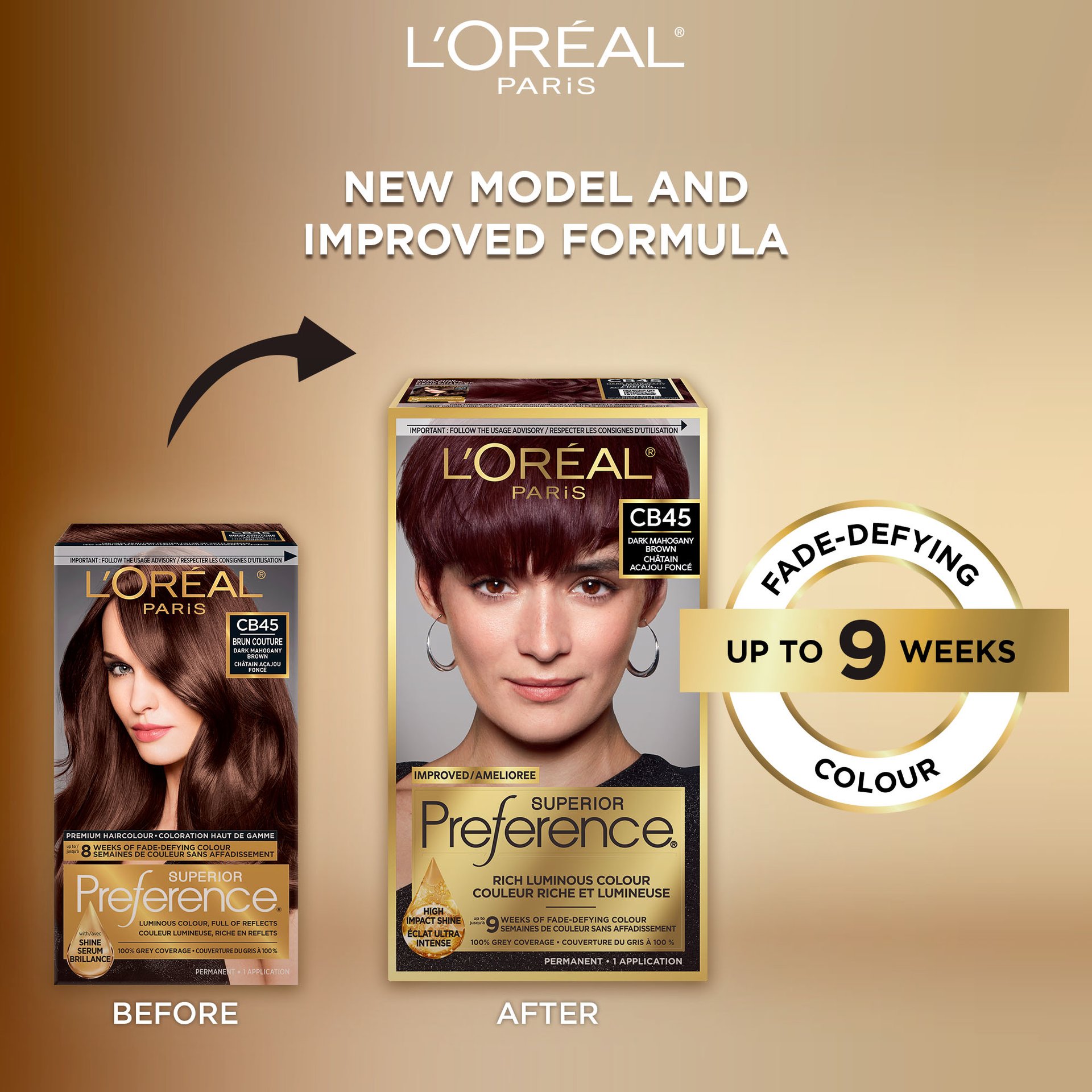 Old and new packaging of Superior Preference showcasing the new and improved formula
